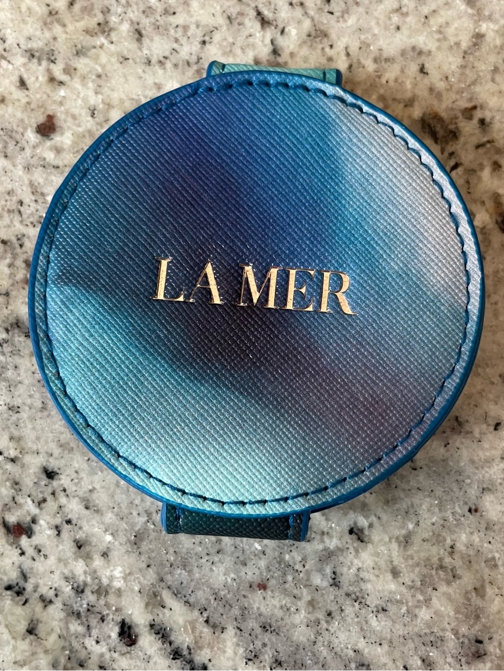 La Mer Double Compact Mirror Blue Teal Travel Makeup Mirror NEW